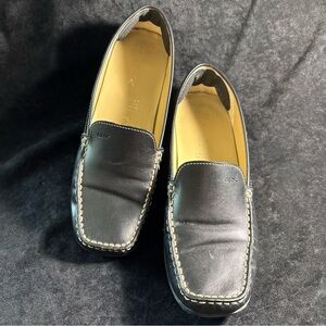 GEOX Black Driving Loafers Women's EU 38.5 US 7.5 Moc Toe Slip-On